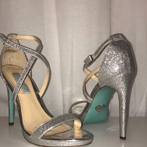 Sparkly silver heels